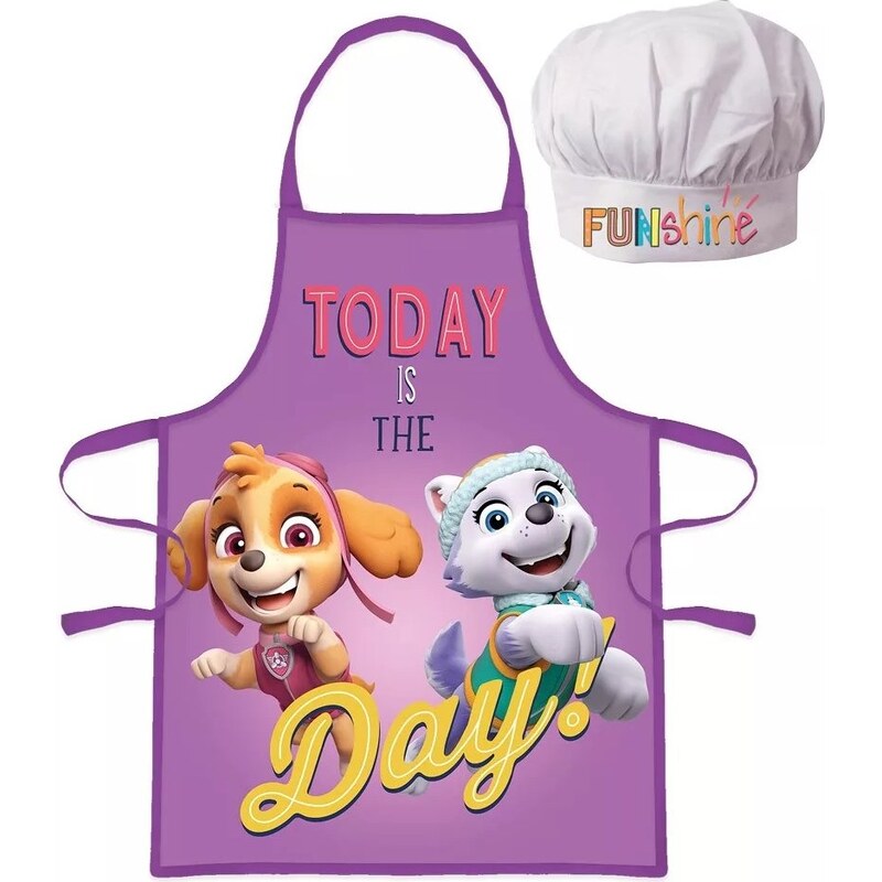 EUROSWAN Dievčenská zástera s kuchárskou čiapkou Paw Patrol - Today is 22263418