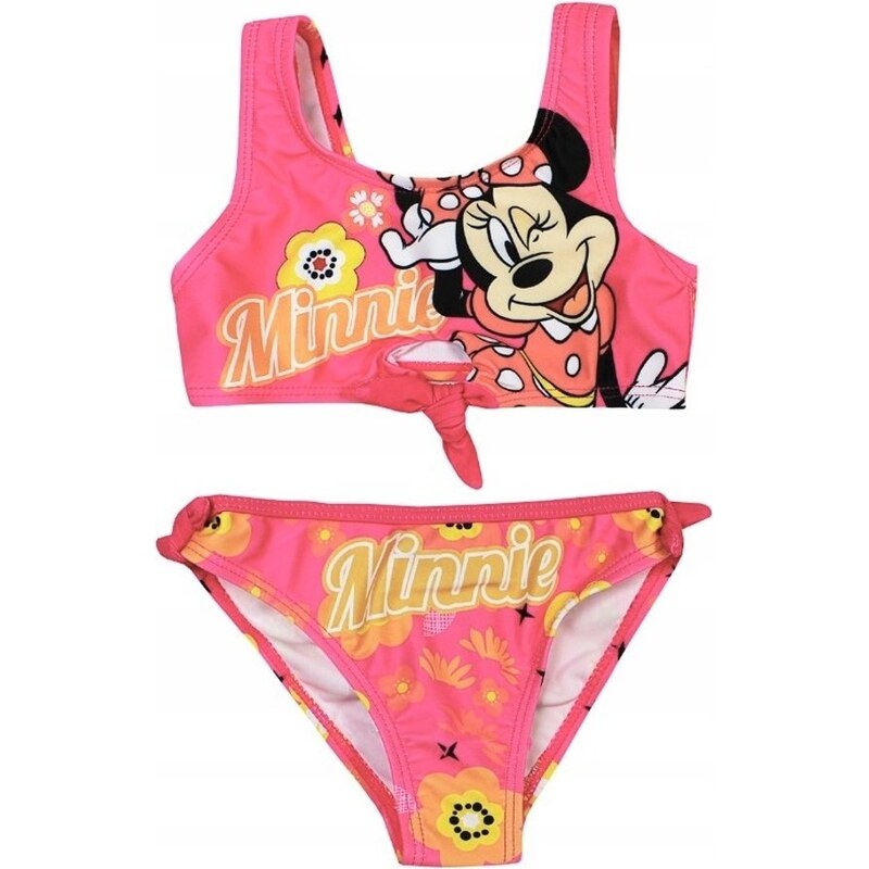 SunCity Dievčenské dvojdielne plavky Minnie Mouse s kvetinami 38095821