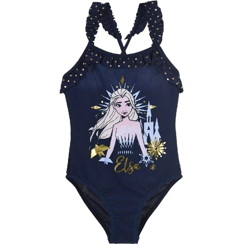 SunCity Dievčenské jednodielne plavky s volánikmi Ľadové kráľovstvo 39112802