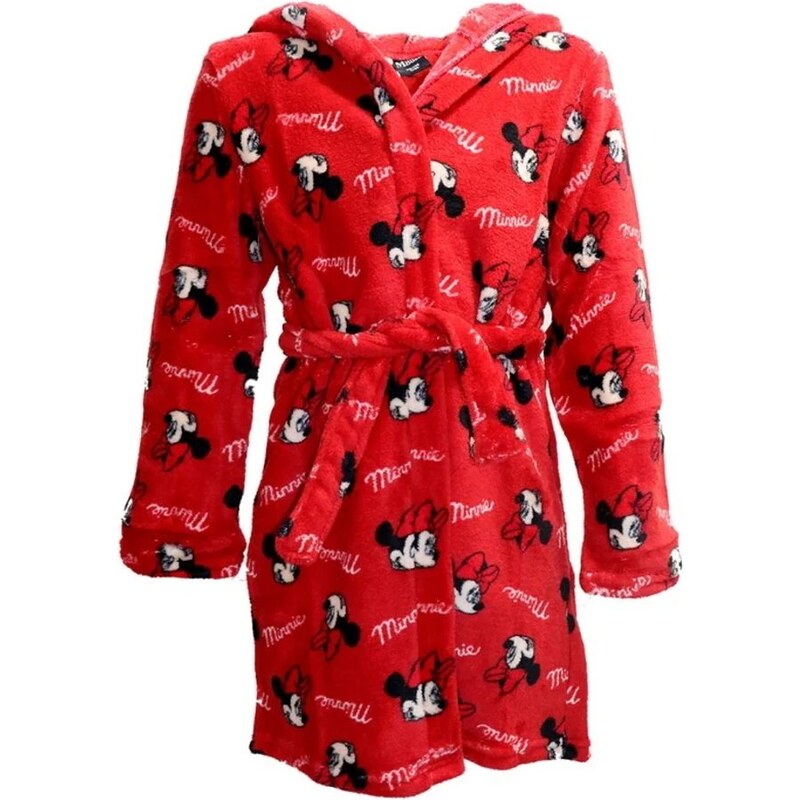 E plus M Dievčenský župan s kapucňou Minnie Mouse - červený 39333636