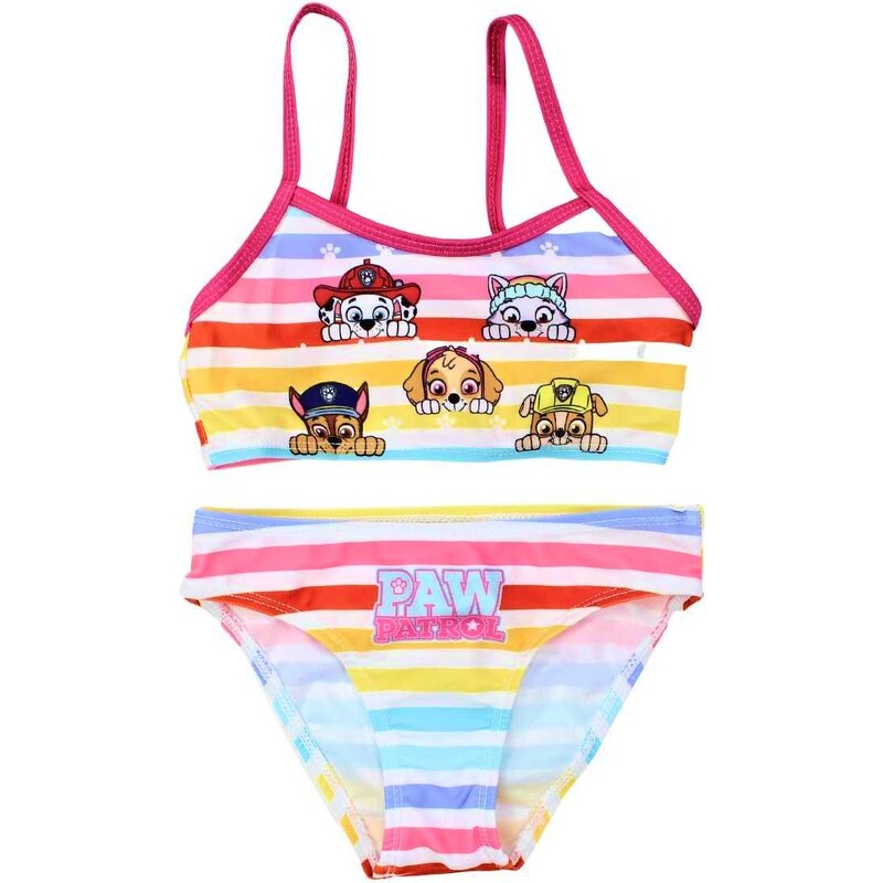 E plus M Dievčenské dvojdielne pruhované plavky Paw Patrol 39364396