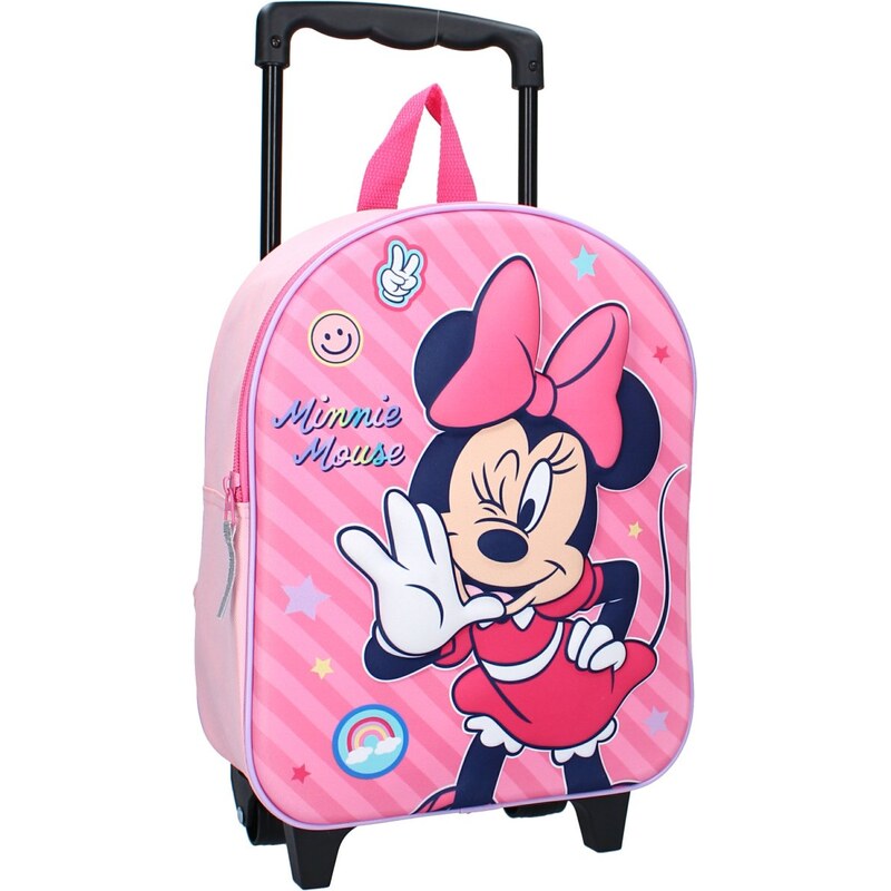 Vadobag Detský cestovný 3D kufor na kolieskach Minnie Mouse 56115328