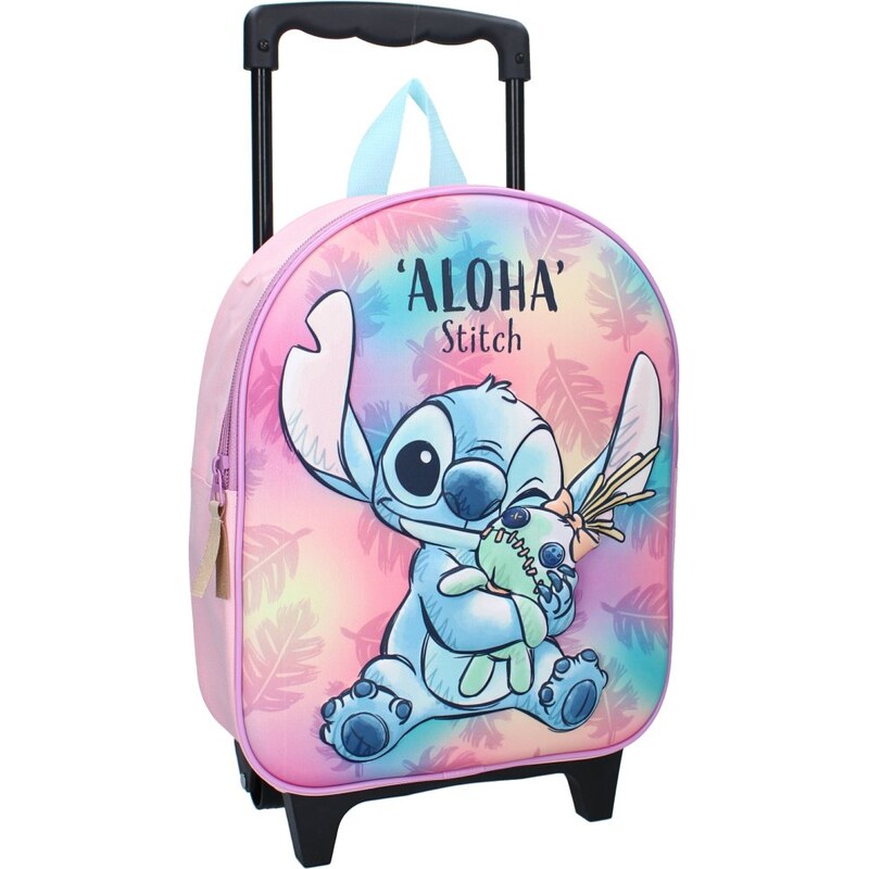 Vadobag Detský cestovný 3D batoh na kolieskach Stitch a Scrump 60394170