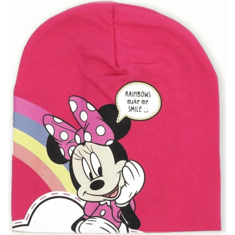 UNITED LABELS Dievčenská jarná / jesenná čiapka Minnie Mouse s dúhou 63134078