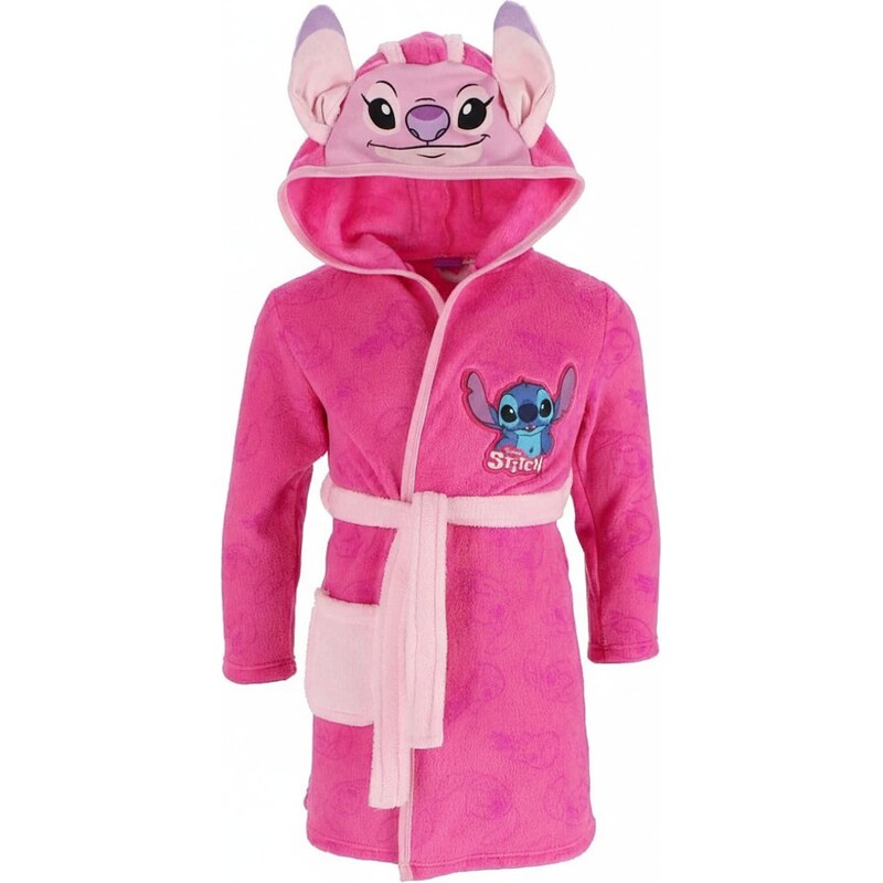 DIFUZED Dievčenský coral fleece župan s kapucňou Lilo & Stitch - Angel 66077173