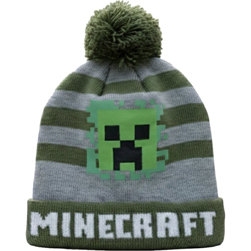 Fashion.uk Detská pletená čiapka s brmbolcom Minecraft – Creeper 66502481