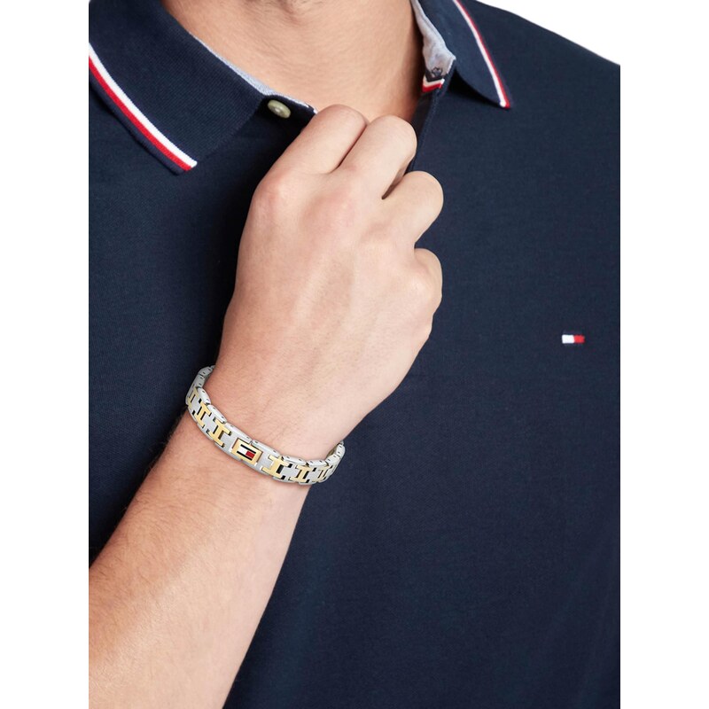 TOMMY HILFIGER Náramok H-Link zlatá / strieborná 67125056