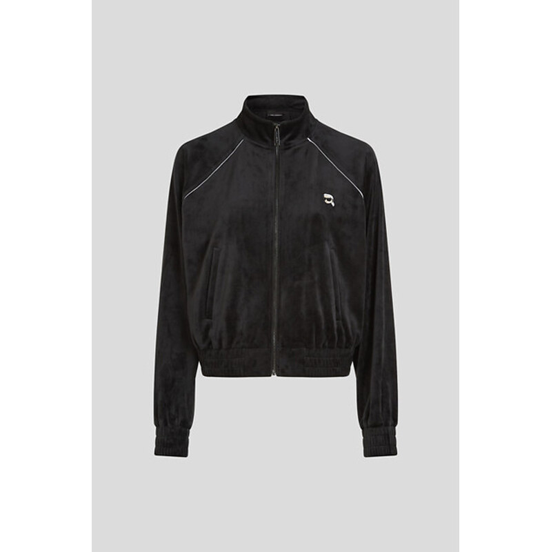 MIKINA KARL LAGERFELD IKON VELVET ZIP UP 67124927