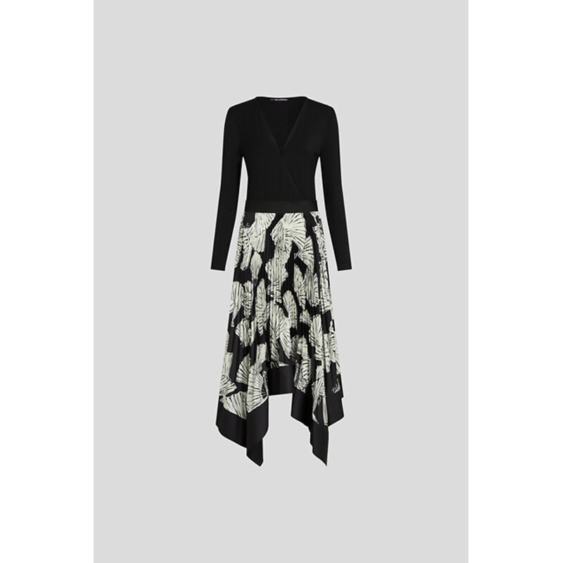 ŠATY KARL LAGERFELD MATERIAL MIX PLEATED DRESS 67124909