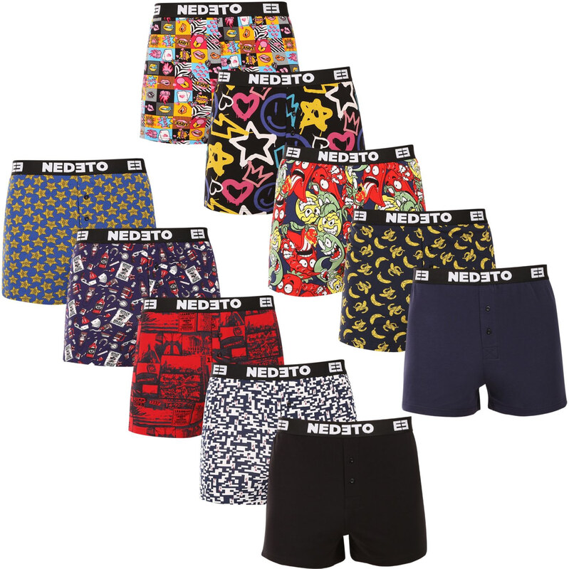 10PACK pánske trenky Nedeto viacfarebné (10NGV01) 3 67129951