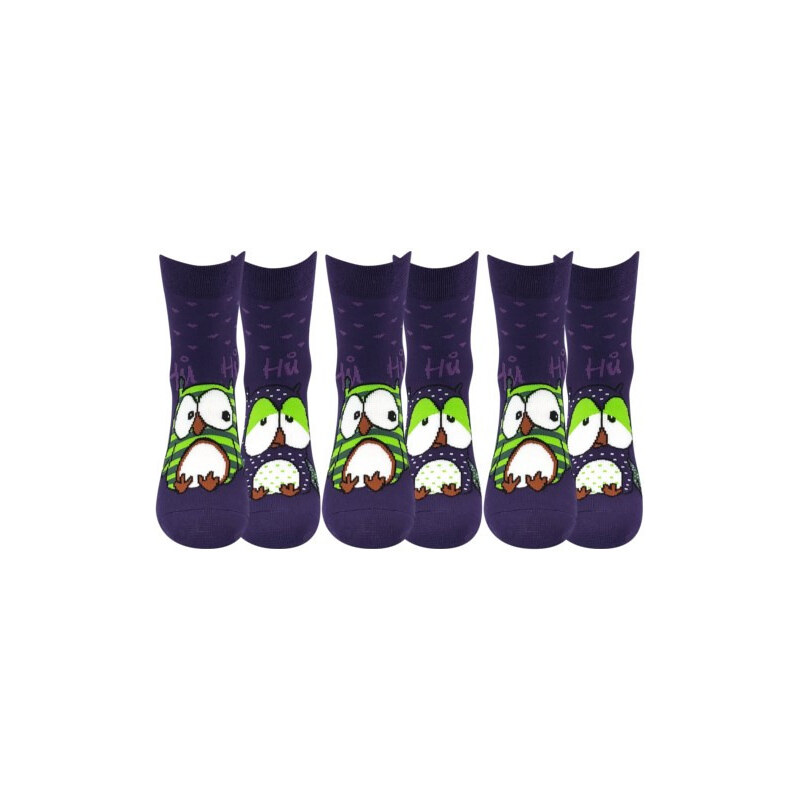 3PACK ponožky Boma ABS fialové (Pruhana) 66561456