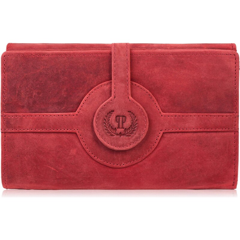 Paolo Peruzzi Dámska veľká kožená peňaženka vintage | červená T-134 67130606
