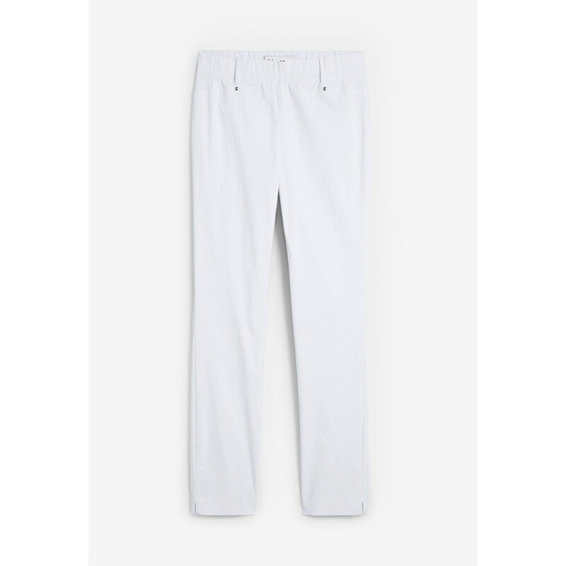 bonprix Strečové nohavice bez zapínania, farba biela 48681918