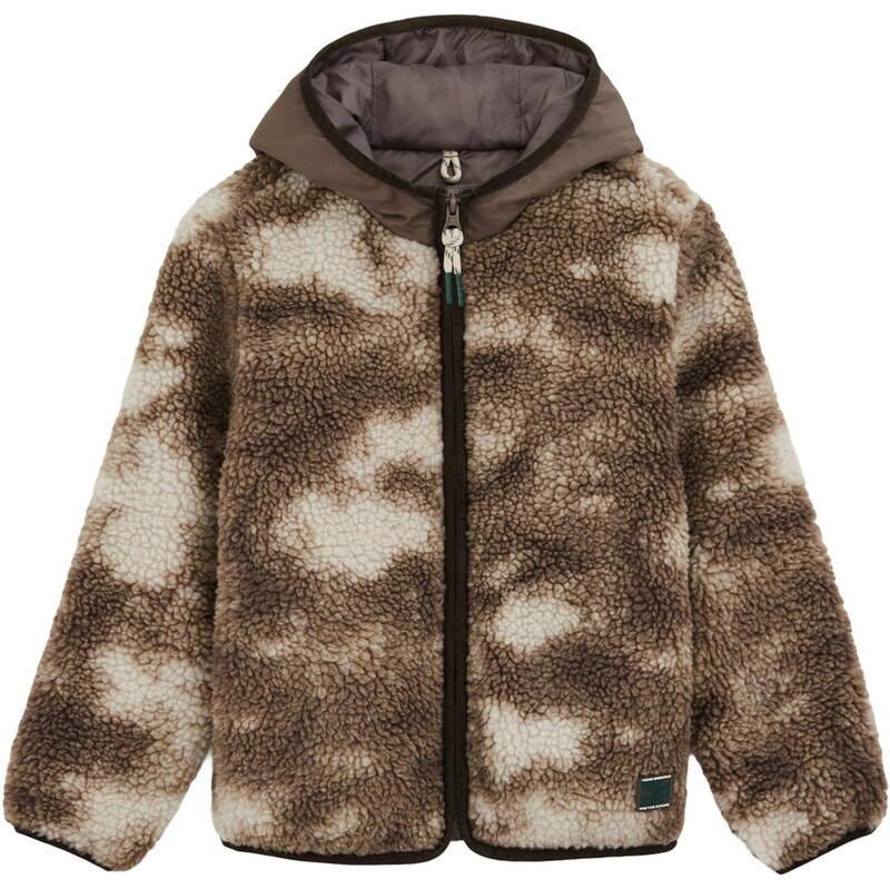 WE Fashion Prechodná bunda hnedá / biela 67137375