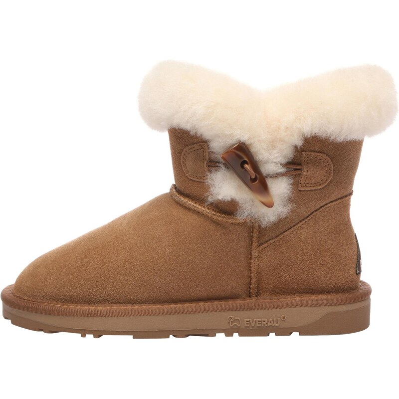 Everau Členkové čižmy Robin gaštanová / biela ako vlna 67137403