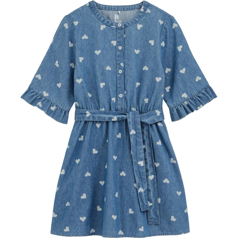 WE Fashion Šaty modrá denim / biela 67137524