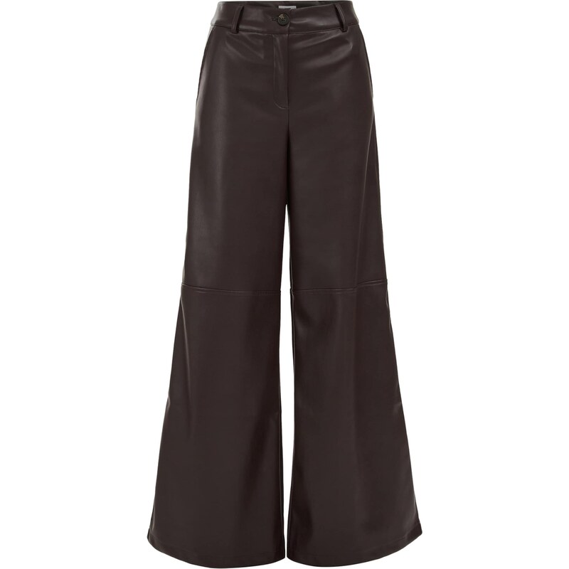 WE Fashion Nohavice tmavohnedá 67137535