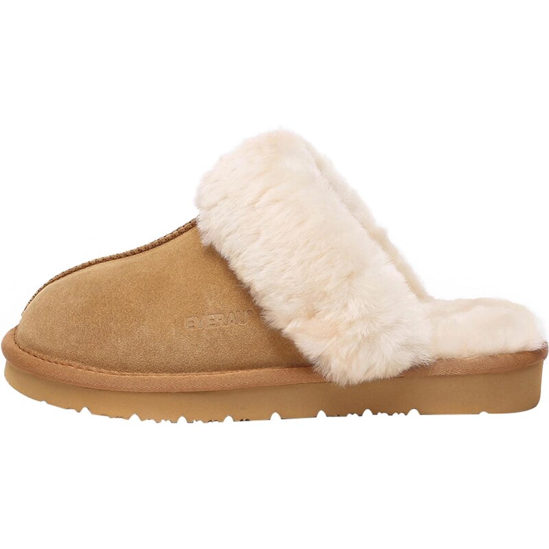 Everau Papuče Raven krémová / gaštanová 67152073