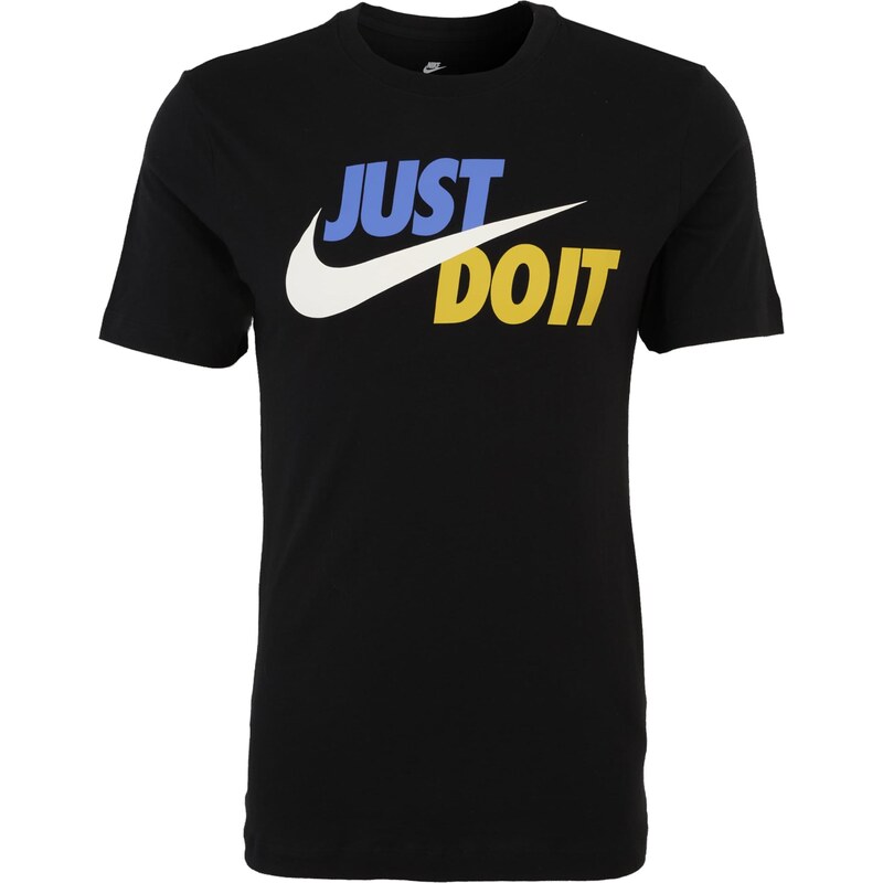 Nike Sportswear Tričko Swoosh modrá / tmavožltá / čierna / biela 67137636