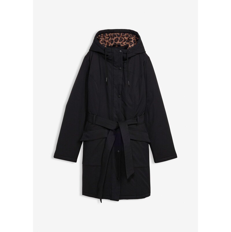 bonprix Krátky kabát, outdoor, nepremokavý, s opaskom, leopardia 67137777