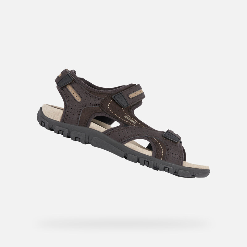 Tmavohnedé pánske sandále Geox Uomo Sandal Strada 67139128