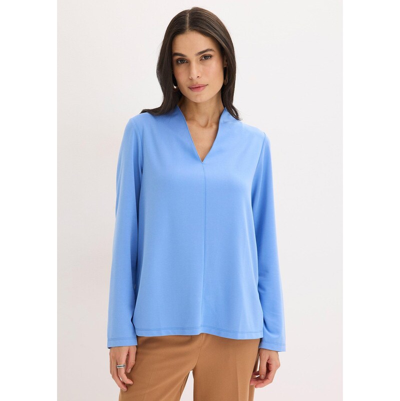 bonprix Tričko s dlhým rukávom, farba modrá 67140297