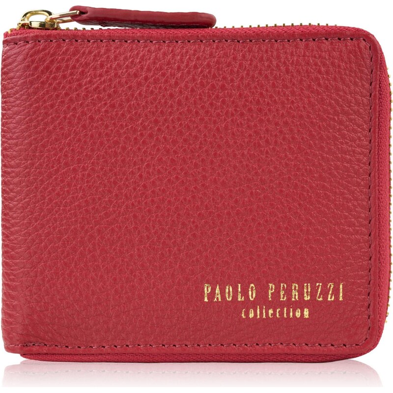 Paolo Peruzzi Malá kožená dámska peňaženka s RFID | červená KV-04-RD 66712362