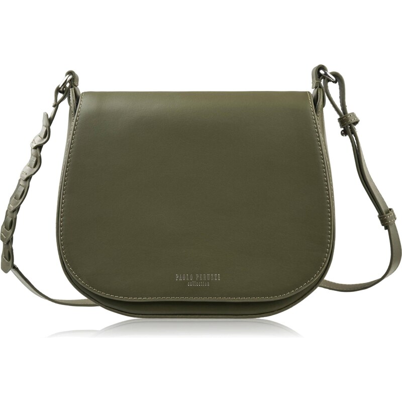 Paolo Peruzzi Dámska kožená taška cez rameno z hladkej kože | zelená 66887810