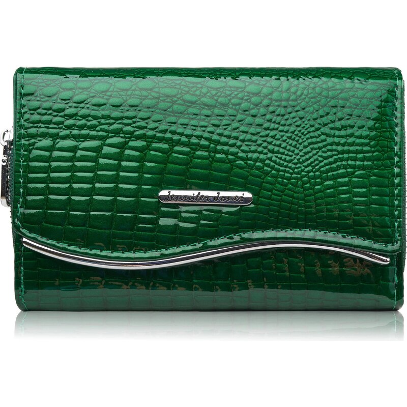 Jennifer Jones Dámska lakovaná kožená peňaženka s krokodílím vzorom | 66882534