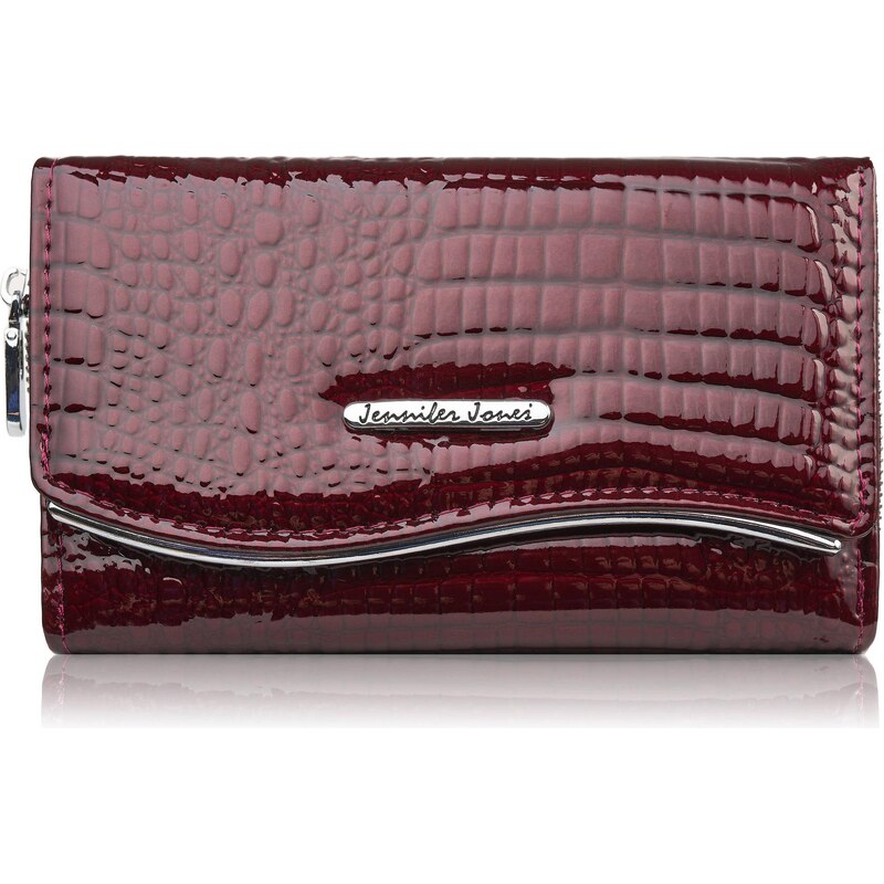 Jennifer Jones Dámska lakovaná kožená peňaženka s krokodílím vzorom | 66882536