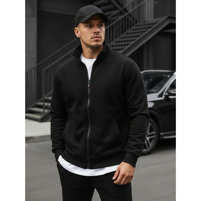 Buďchlap Moderná čierna jednoduchá mikina 34776737