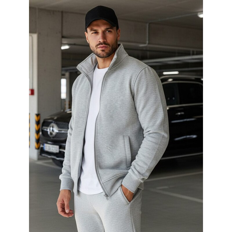 Buďchlap Štýlová šedá jednoduchá mikina 34776736