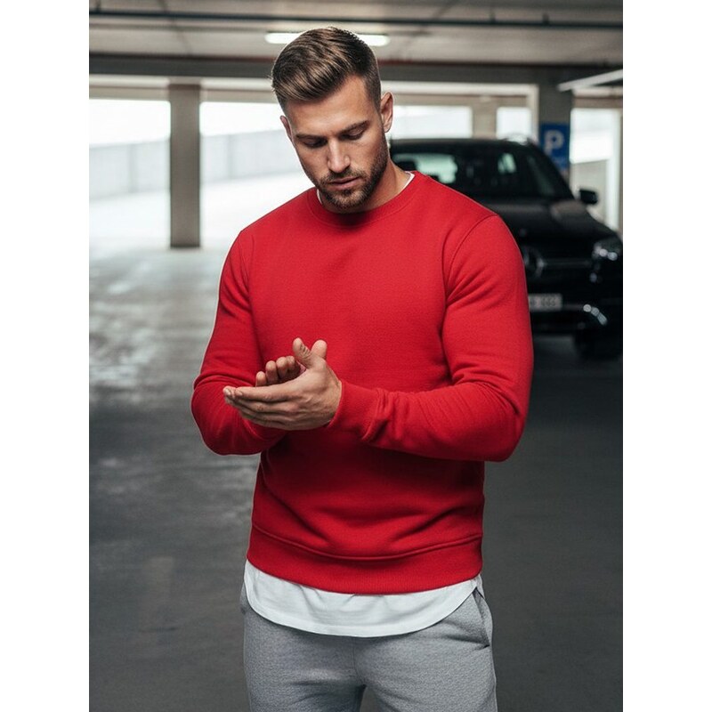 Dstreet Červená originálna pánska mikina 65171558