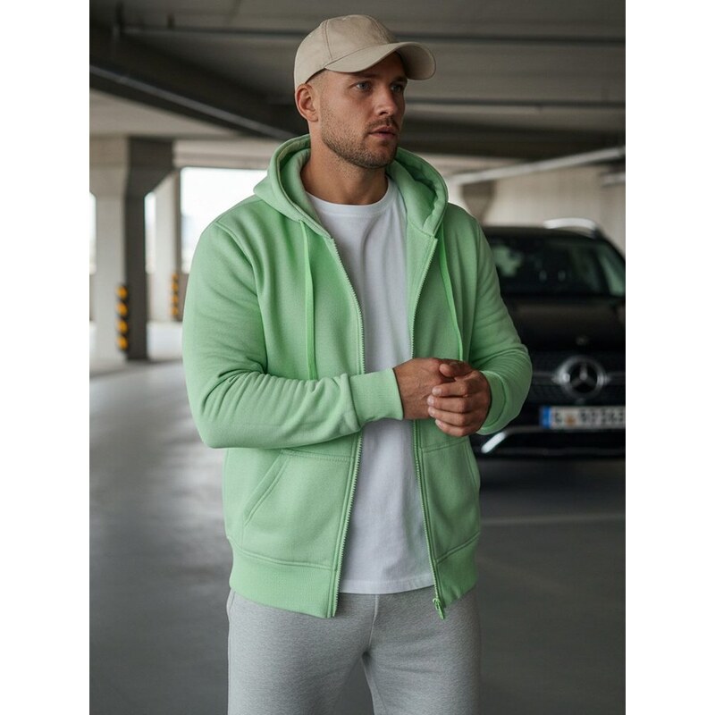 Buďchlap Mätová jednoduchá mikina s kapucňou 34776723