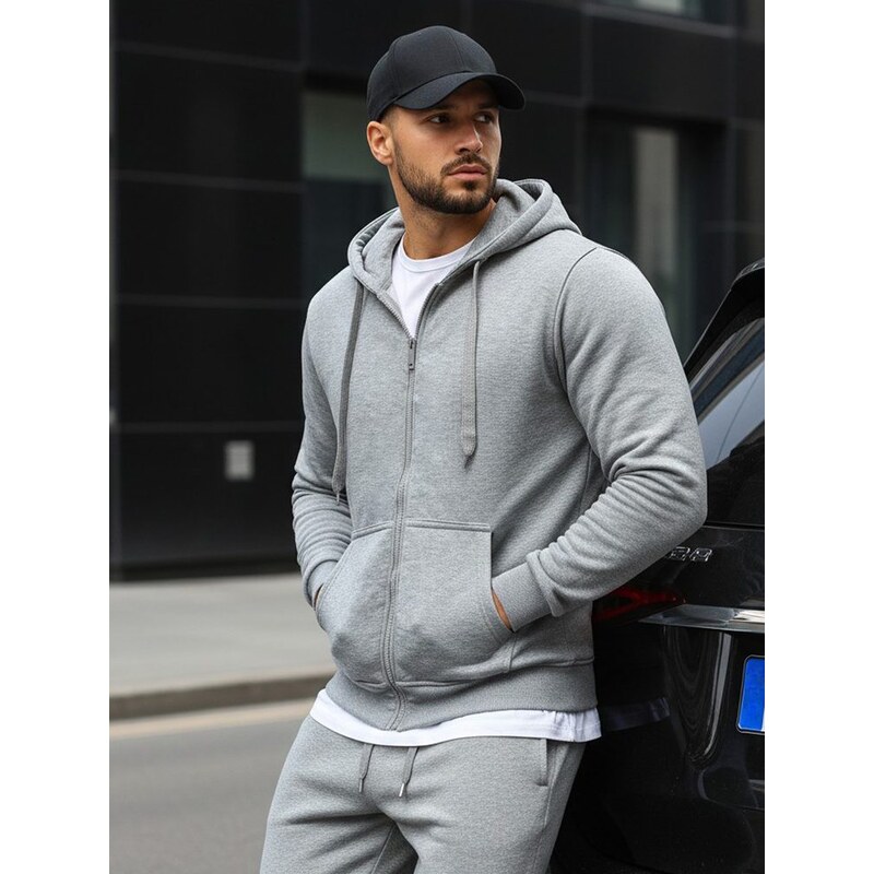 Buďchlap Jednoduchá šedá mikina 34776503