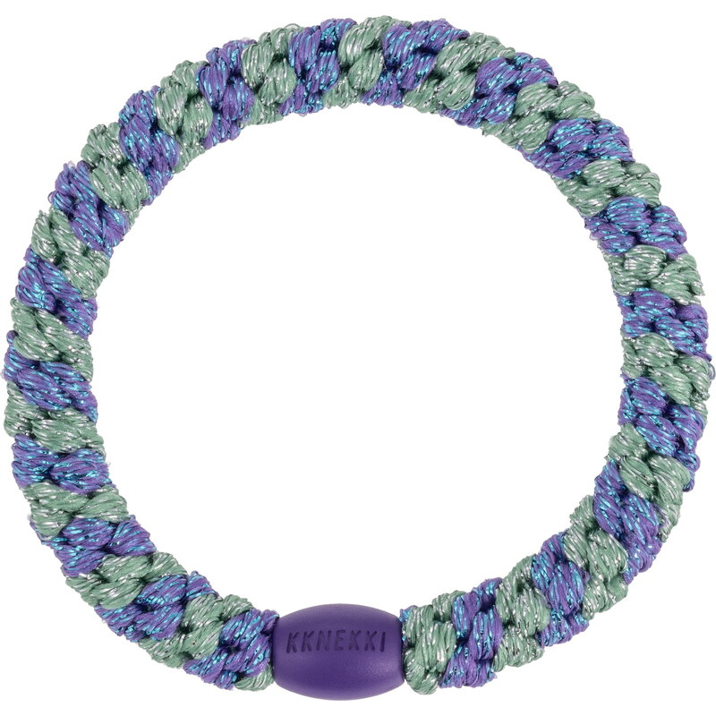 Gumička do vlasov Kknekki Purple Green Glitter 67145482