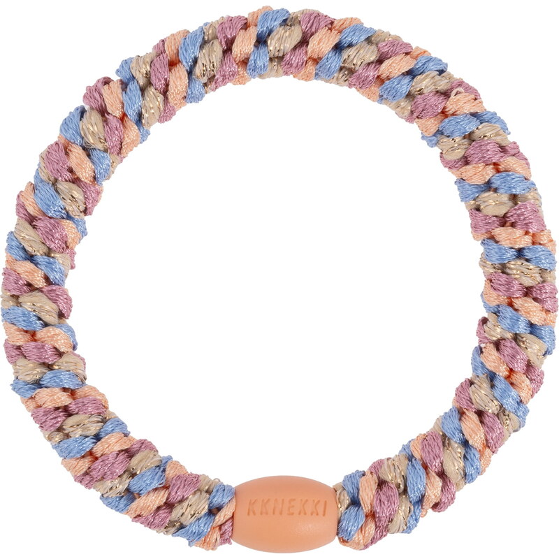 Gumička do vlasov Kknekki Peach Blue Glitter 67145484
