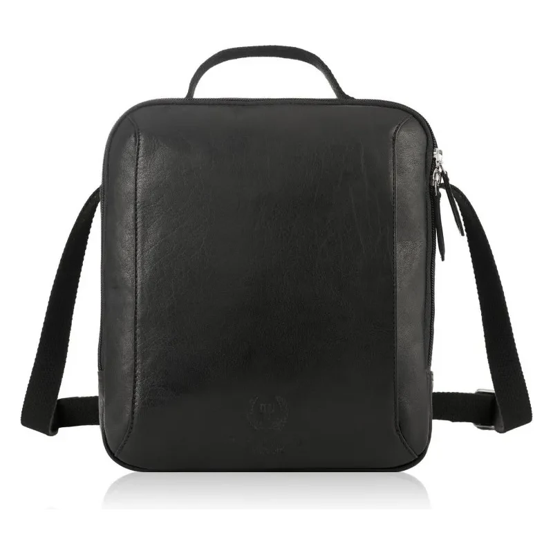 PAOLO PERUZZI Pánska kožená taška cez rameno čierna 67146869