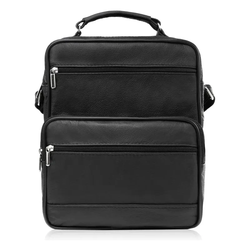 ABRUZZO Pánska kožená taška cez rameno čierna 67146868
