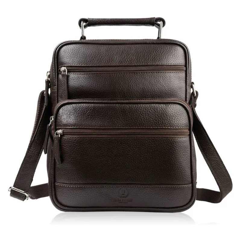 Paolo Peruzzi Pánska kožená taška cez rameno hnedá 67146870