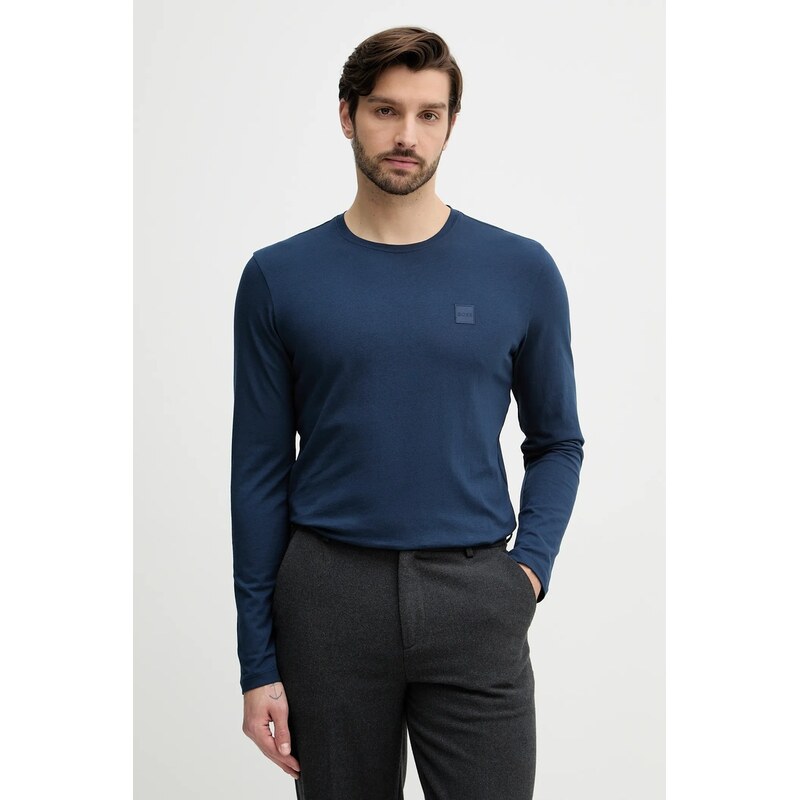 Bavlnené tričko s dlhým rukávom BOSS Orange 67147175