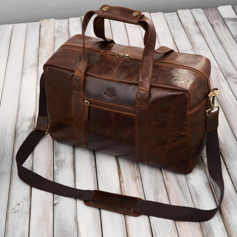 Paolo Peruzzi Veľká, priestranná pánska kožená cestovná taška | hnedá 67148538