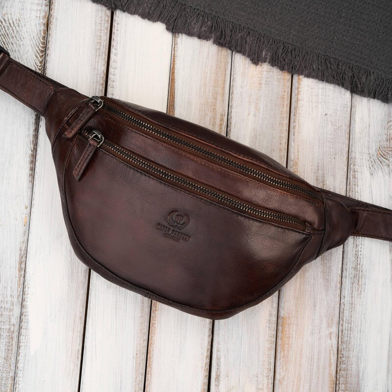 Paolo Peruzzi Pánska kožená taška na opasok | hnedá SL-04-BR 67148539