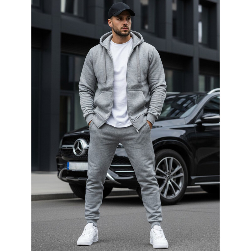 BASIC Pánska mikina s kapucňou šedá bx2412 5828665