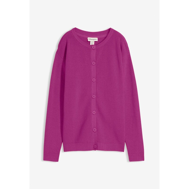 bonprix Jemne pletený sveter, okrúhly výstrih, farba fialová 66230259