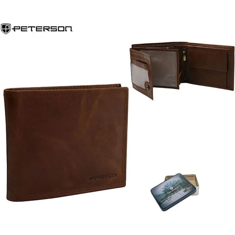Módna hnedá pánska peňaženka Peterson 67153555
