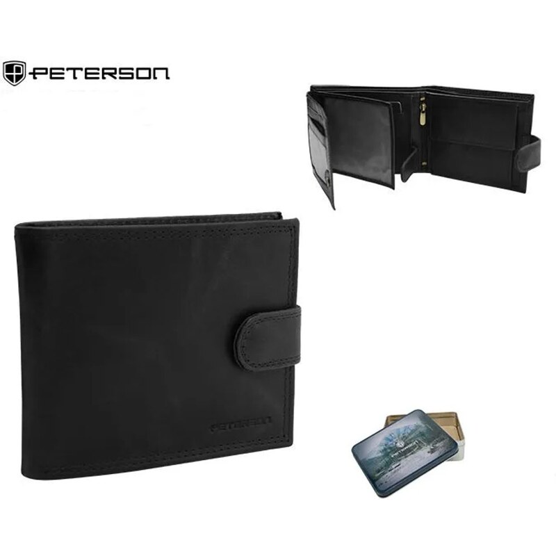 Kožená čierna pánska peňaženka Peterson 67153557