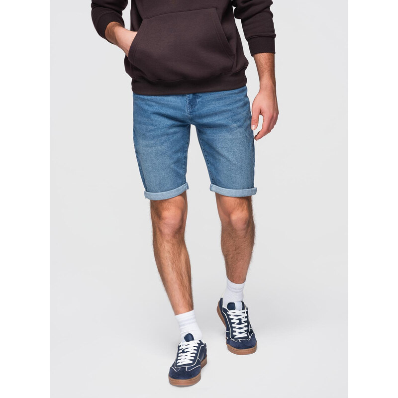 Ombre Mens denim shorts with rolled up leg - blue 64793414
