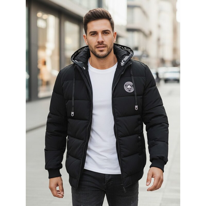 Dstreet Trendy zimná bunda s kapucňou v čiernom prevedení 65638787