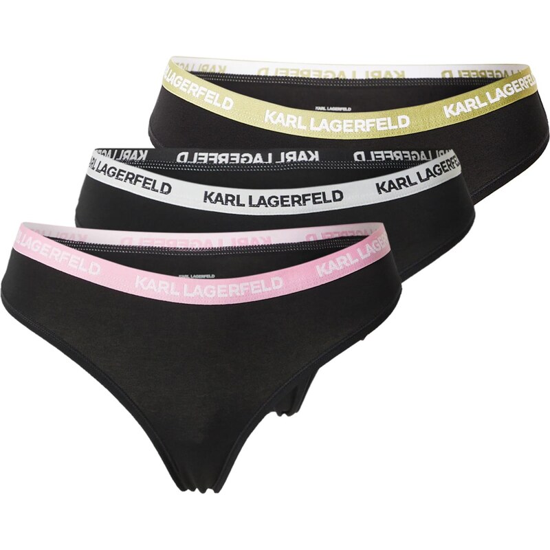 Karl Lagerfeld Tangá krémová / olivová / ružová / čierna 66382975